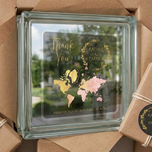 Personalised Map of Love Journey Wedding Square Sticker