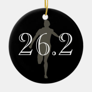 Personalised Marathon Runner 26.2 Keepsake Black Ceramic Tree Decoration