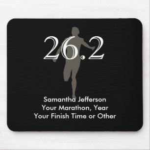 Personalised Marathon Runner 26.2 Keepsake Black Mouse Pad