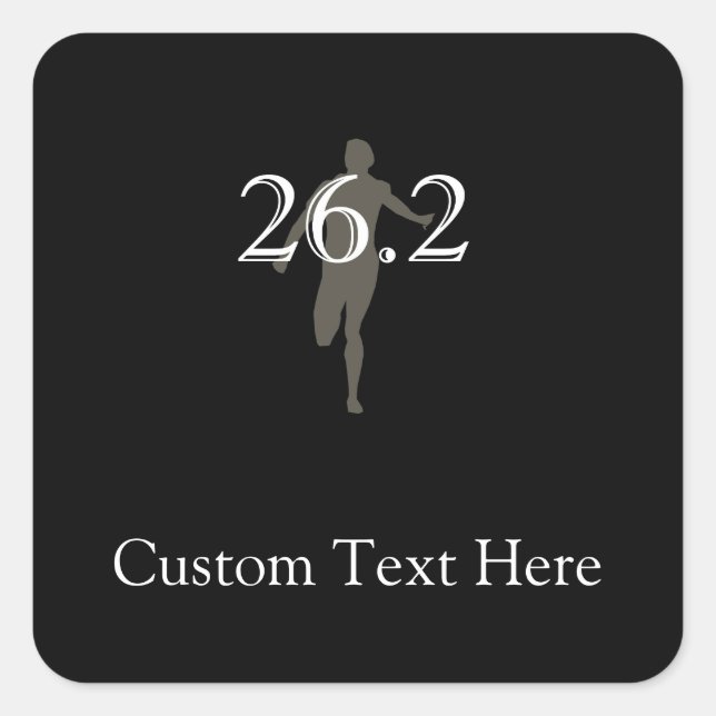 Personalised Marathon Runner 26.2 Keepsake Square Sticker (Front)