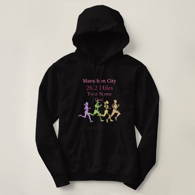 Personalised Marathon Runner Hoodie (Design Front)