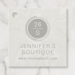 Personalised Marble Clothing Size Branding Favour Tags