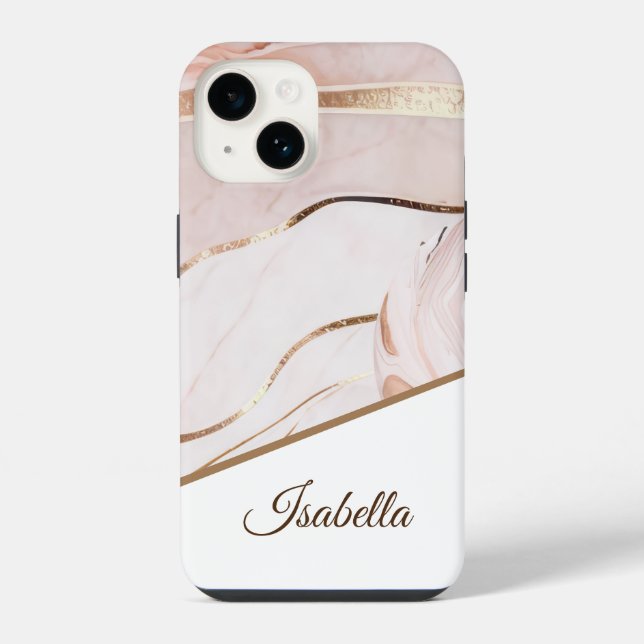 Personalised Marble Gold iPhone Case (Back)