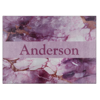 Personalised Marble Look Glass Cutting Board