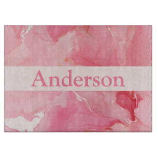 Personalised Marble Look Glass Cutting Board