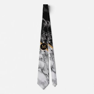 Personalised Marble Neck Tie with Custom Letter