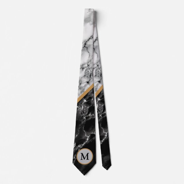 Personalised Marble Neck Tie with Your Letter (Front)