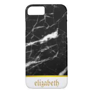 personalised Marble Pattern and Faux Gold Foil iPhone 8/7 Case