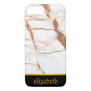 personalised Marble Pattern and Faux Gold Foil iPhone 8/7 Case