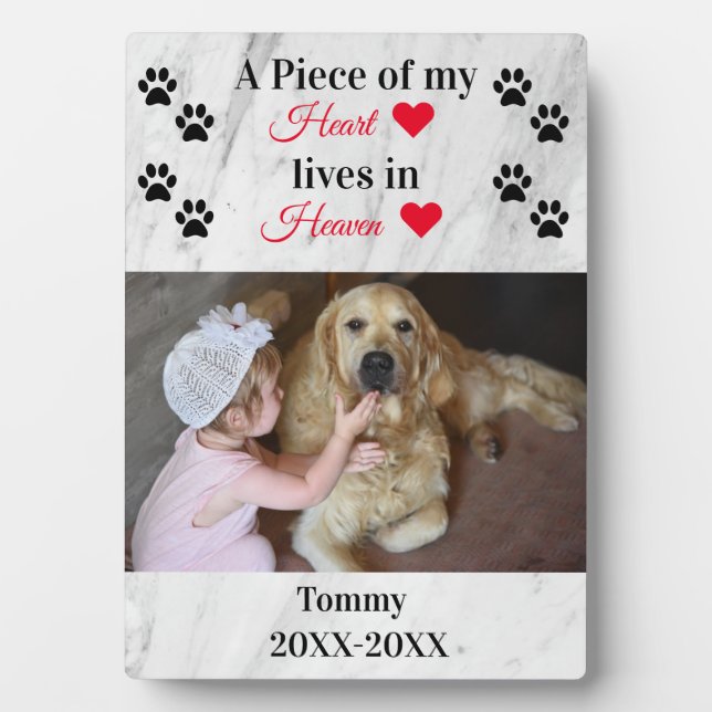 Personalised Marble Pet Memorial Photo Keepsake Plaque (Front)