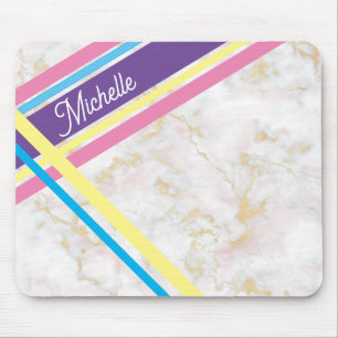 Personalised Marble Pink Mouse Desk Pad Computer Mouse Pad