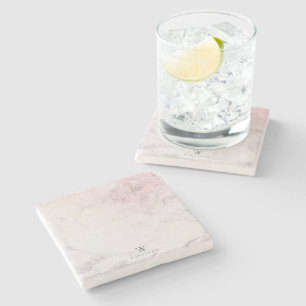 Personalised Marble rose Glitter Stone Coaster