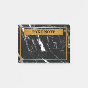 Personalised Marble Take Note with gold border