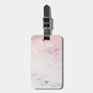 Personalised Marble with glitter details Luggage Tag