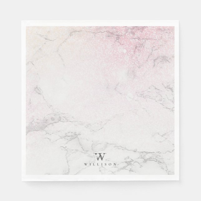 Personalised Marble with glitter details Napkin (Front)