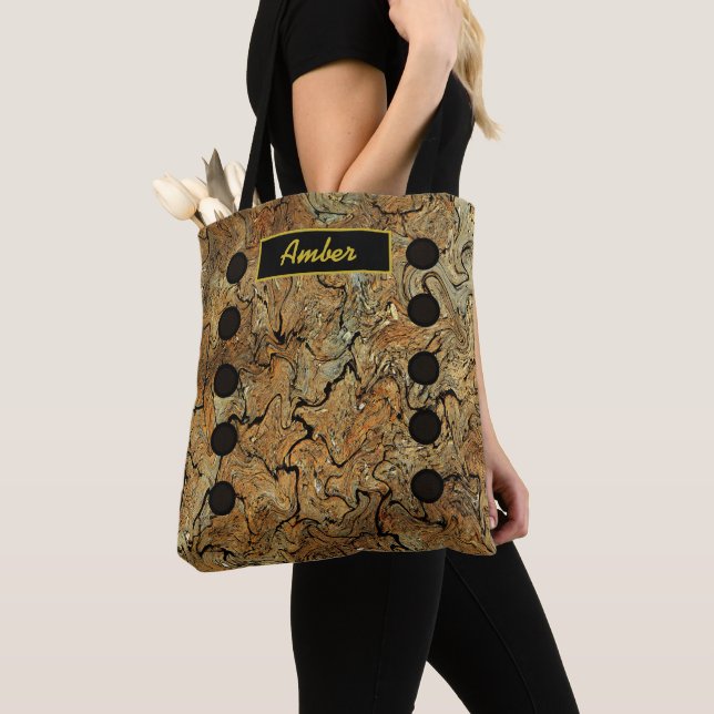 Personalised Marbled Tote Bag (Close Up)