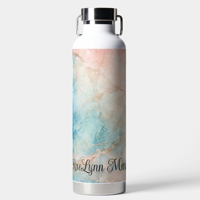 Personalised Marbled Water Bottle (Front)
