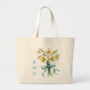 Personalised March Daffodil Tote Bag
