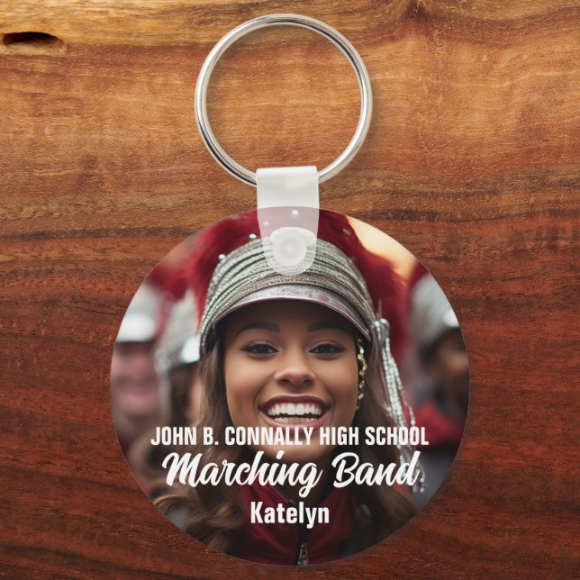 Personalised Marching Band Photo Double Sided Key Ring (Front)