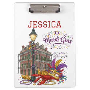 Personalised Mardi Gras Clipboard