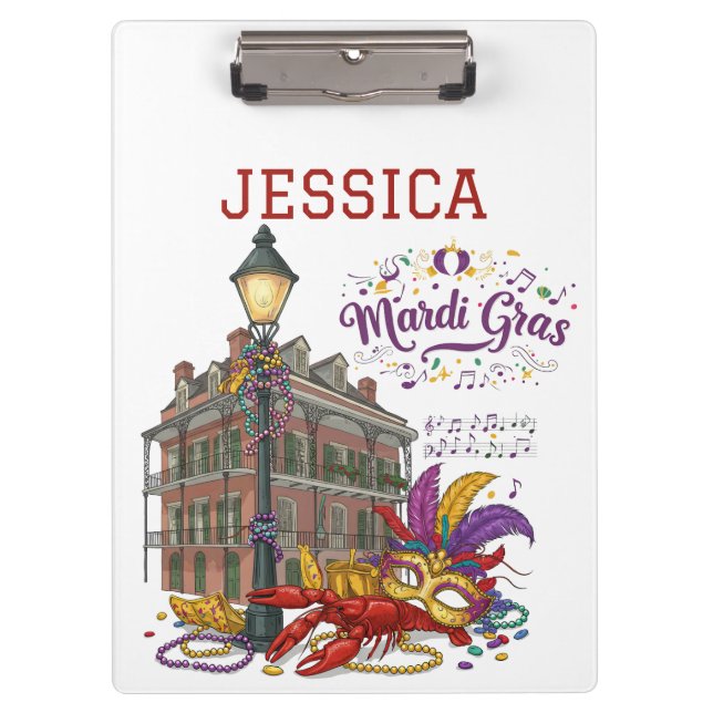 Personalised Mardi Gras Clipboard (Front)