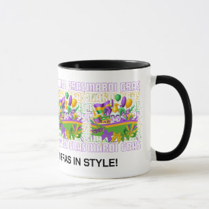 Personalised MARDI GRAS Masquerade Banner Mug