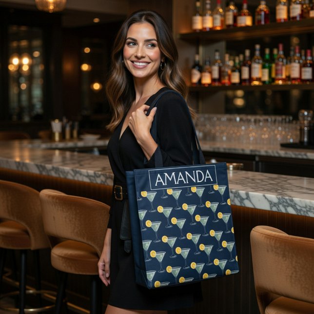 Personalised Margarita Cocktail Pattern Tote Bag (Creator Uploaded)