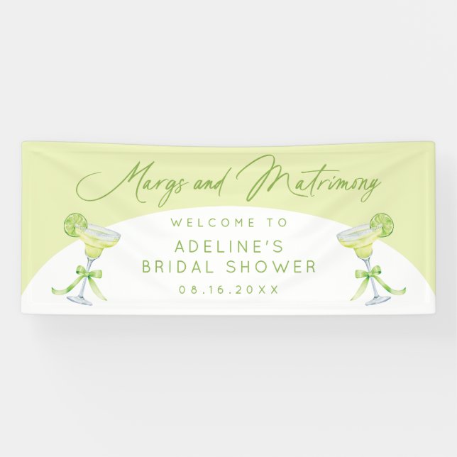 Personalised Margs And Matrimony Bridal Shower Banner (Horizontal)