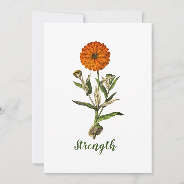 Personalised Marigold Strength Inspirational Card (Front)