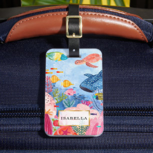 Personalised   Marine Life Luggage Tag