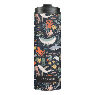 Personalised   Marine Life Thermal Tumbler