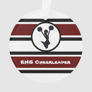 Personalised Maroon and Black Cheerleader Ornament