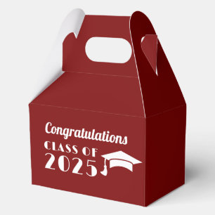Personalised Maroon and White Graduation Favour Box