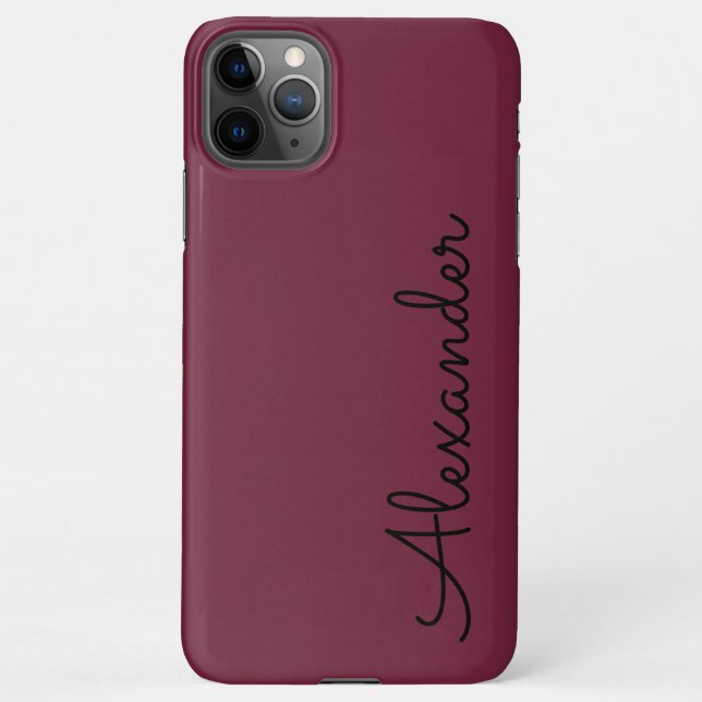 Personalised Maroon Berry Handwritten BUDGET iPhone Case (Back)