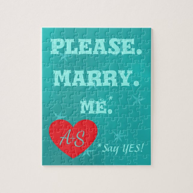 Personalised marriage proposal please marry me jigsaw puzzle (Vertical)