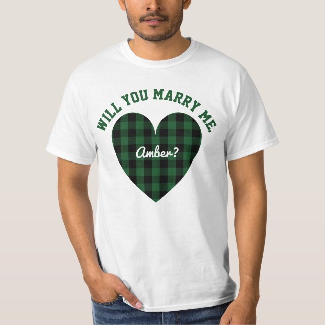 Personalised Marriage Proposal | Will You Marry Me T-Shirt (Front)