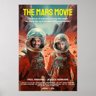 Personalised Mars Adventure Science Fiction Film Poster