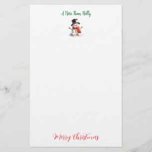 Personalised Marshmallow Snowman Stationery