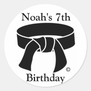 Personalised Martial Arts Black Belt Stickers