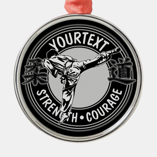 Personalised Martial Arts JUDO Japan Combat Sport  Metal Ornament (Front)