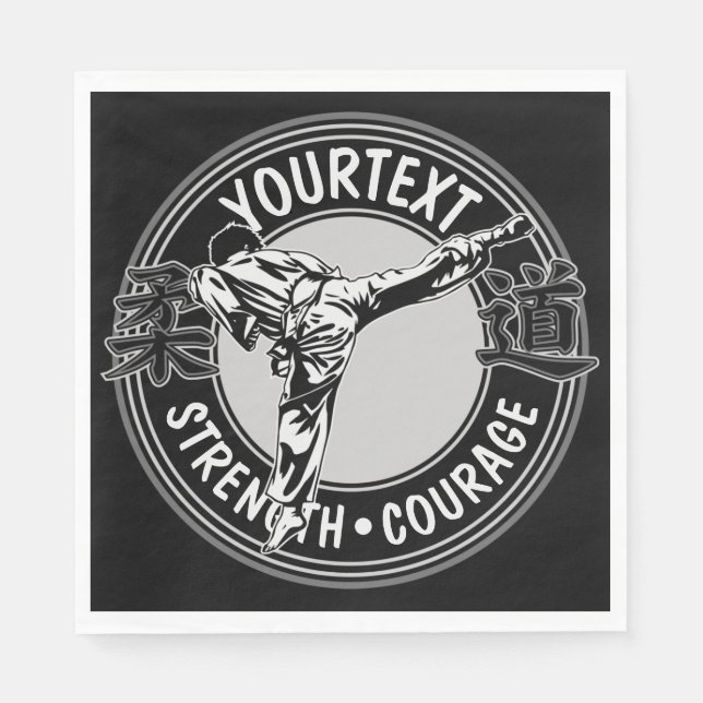 Personalised Martial Arts JUDO Japan Combat Sport Napkin (Front)