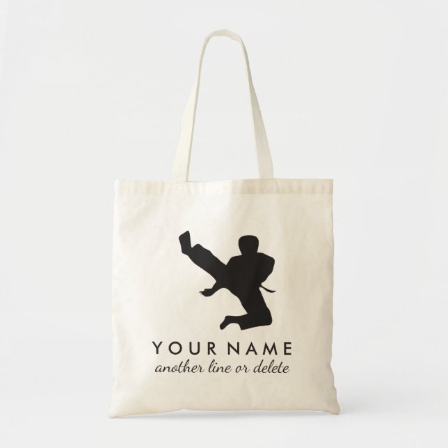 Personalised Martial Arts Karate Custom Name Text Tote Bag (Front)