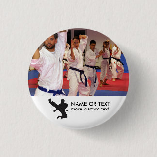 Personalised Martial Arts Karate Photo & Name 3 Cm Round Badge