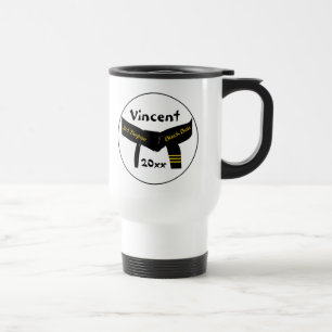 Personalised Martial Arts Third Degree Black Belt Travel Mug