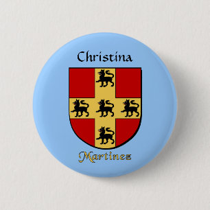 Personalised Martinez Historical Shield 6 Cm Round Badge