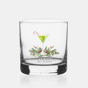 Personalised Martini Candy Cane Cocktail Couples Whiskey Glass