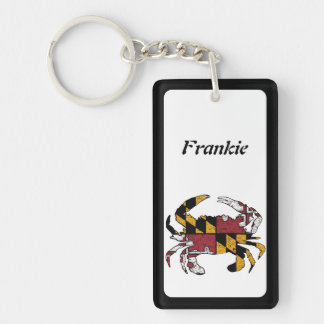 Personalised Maryland State Flag Blue Crab Key Ring