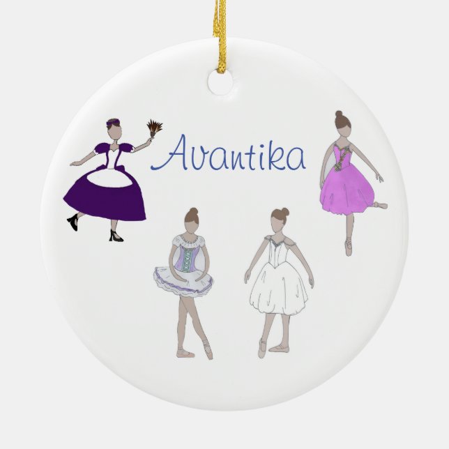 Personalised Marzipan/Flower/Maid/Snow Nutcracker Ceramic Ornament (Back)