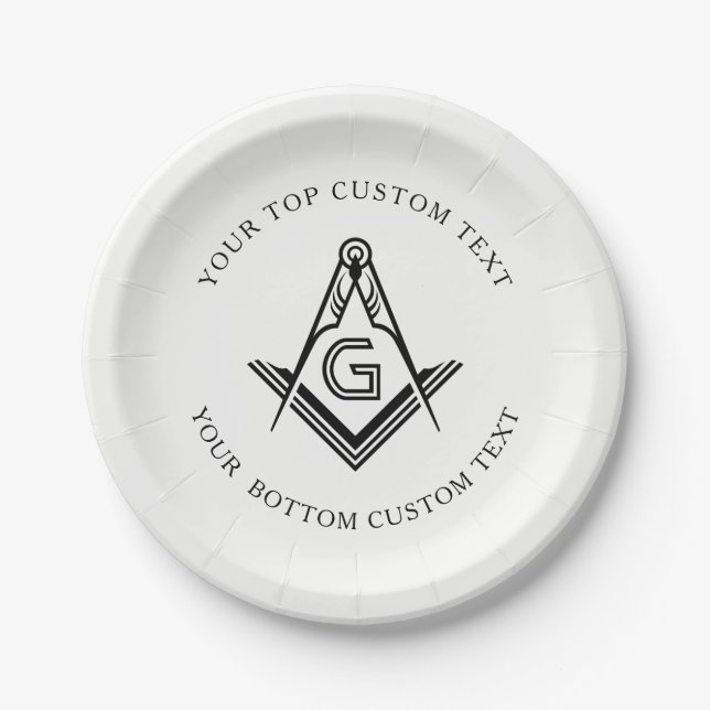 Personalised Masonic Party Plates and Decorations (Front)