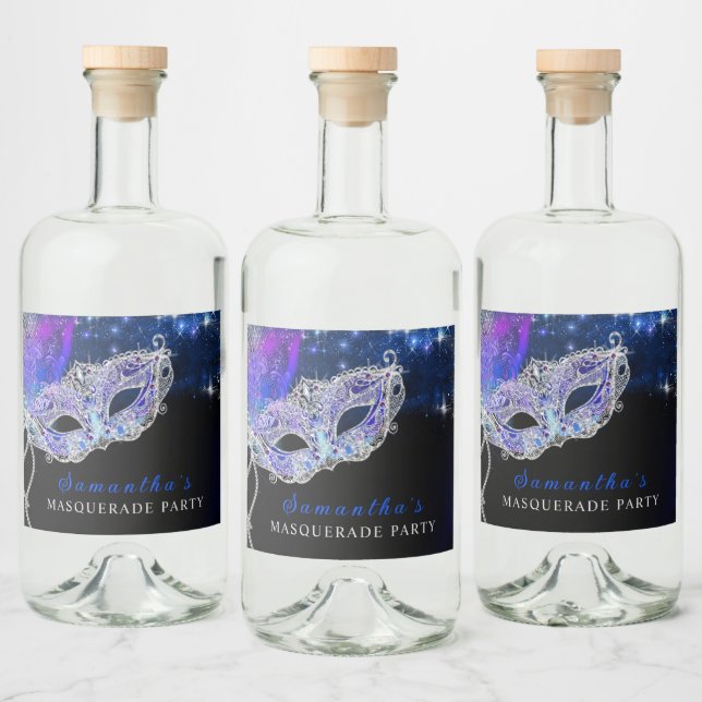 Personalised  Masquerade Party Liquor Bottle Label (Bottles)